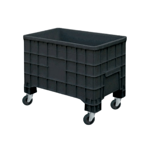 Contenitori deposito temporaneo rifiuti rifiuti in azienda - Box 300 con ruote Nero Eco HDPE